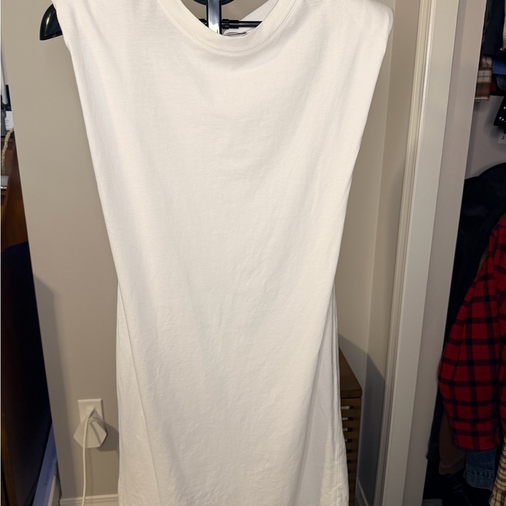 Babaton (Aritzia) shoulder-pad T-shirt dress